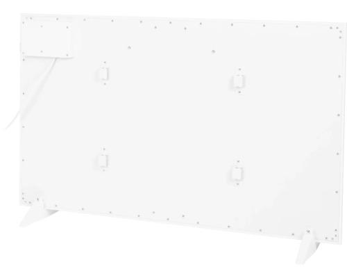 Arrière d''un panneau chauffant avec dispositif de montage et pieds