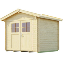 Gartenhaus weka Premium 28 Gr. 1 inkl. Fußboden, Vordach 3000 x 324 cm natur