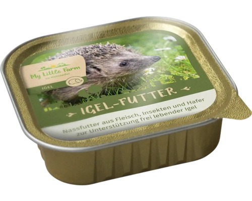 Igelfutter nass My Little Farm über 90% Fleischanteil, mit wertvollem Insektenprotein, 300g Schale