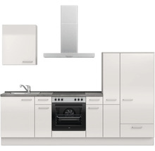 Bloc cuisine complète équipée NOBILIA Urban 270 cm façade gris soie à haute brillance variante à droite monté 4004539010253