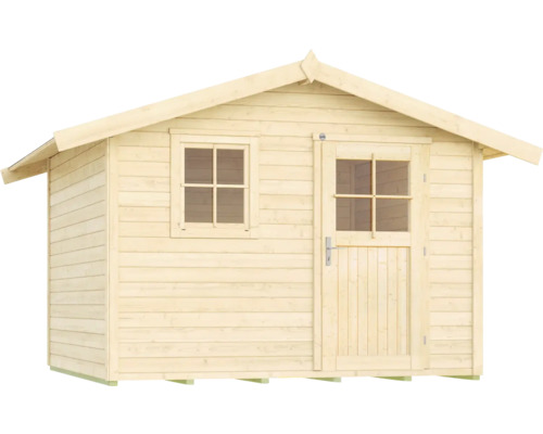 Abri de jardin en bois avec fenêtre et porte