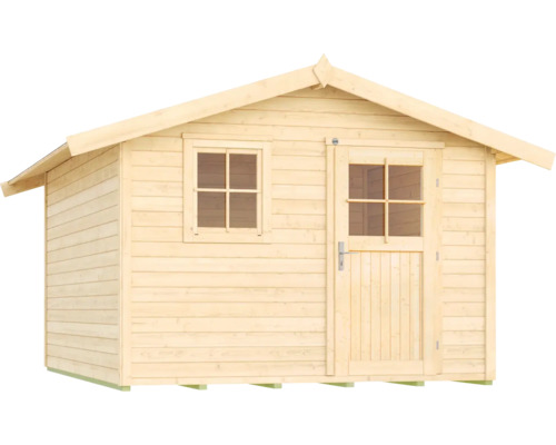 Abri de jardin en bois avec fenêtre et porte