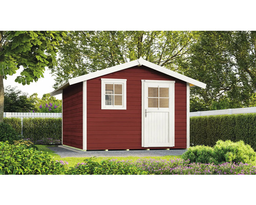 Abri de jardin weka 123 Taille 5 avec plancher 380 x 324 cm rouge de falun