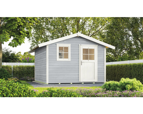 Gartenhaus weka 123 Gr. 5 inkl. Fußboden 380 x 324 cm grau Gartenhaus aus Holz mit Fenster und Tür im Garten