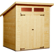 Abri de jardin en bois avec toit monopente et double porte