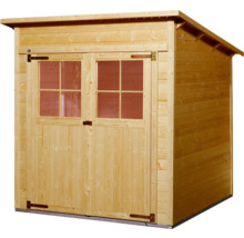 Holzgartenhaus mit Doppeltür und Fenstern