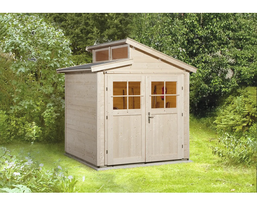 Gartenhaus weka 226 Gr. 1 inkl. Fußboden 237 x 231 cm natur Holzgartenhaus mit Doppeltür und Oberlicht im Garten
