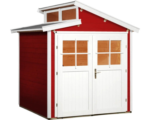 Abri de jardin en bois avec double porte et fenêtres