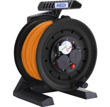 Enrouleur de câble en plastique plein HEDI Generation 7 Coworker Ø 25 cm 25 m H07BQ-F 3G1,5 mm² orange