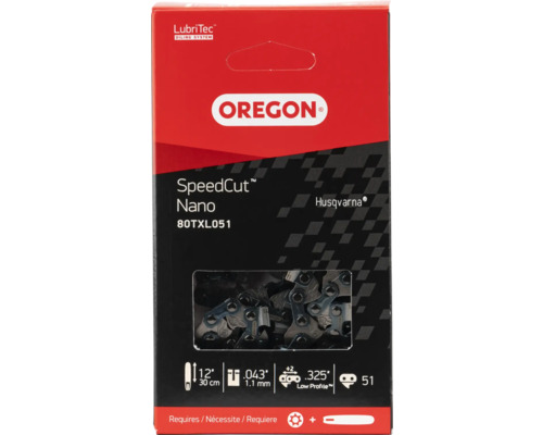 Chaîne de tronçonneuse OREGON 80TXL051E SPEEDCUT NANO, 30 cm