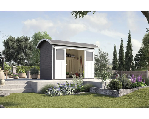 Abri de jardin weka abri à porte coulissante 228 avec plancher 344 x 241 cm anthracite