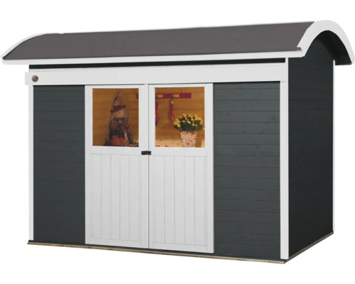 Abri de jardin en bois avec double porte et fenêtres