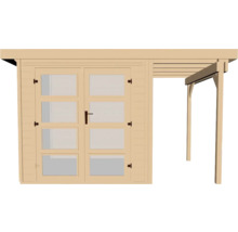 Gartenhaus weka 321 A Gr. 3 inkl. Fußboden, Dachanbau 393 x 293 cm natur