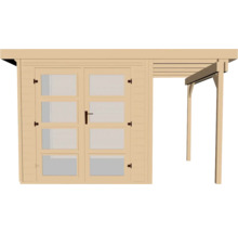 Gartenhaus weka 321 A Gr. 5 inkl. Fußboden, Dachanbau 438 x 438 cm natur