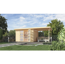 Gartenhaus weka 321 B Gr. 4 inkl. Fußboden, Dachanbau 553 x 237 cm natur