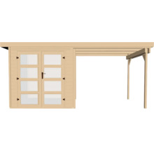 Gartenhaus weka 321 B Gr. 4 inkl. Fußboden, Dachanbau 553 x 237 cm natur