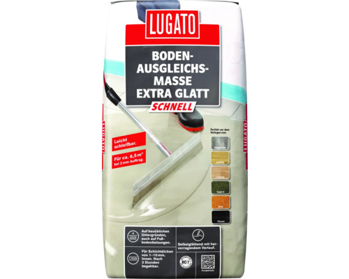 Enduit de ragréage pour sol Lugato Extra lisse rapide 20 kg