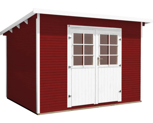 Abri de jardin en bois avec double porte et fenêtres