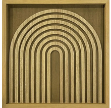 Image décorative en bois avec cadre et motif arc-en-ciel