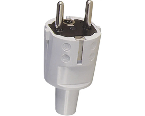 ABL 1418080 Schutzkontakt PVC-Stecker 2 Erdungssysteme weiß hitze-/ kälte + UV-beständig Made in Germany