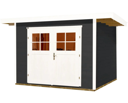 Abri de jardin avec double porte et toit plat