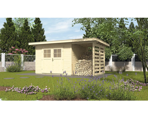 Abri de jardin weka 179 A taille 1 avec plancher 430 x 311 cm naturel