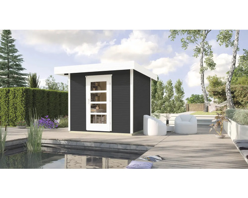 Abri de jardin weka Designhaus 172 taille 3 avec plancher 339 x 377 cm anthracite