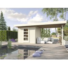 Gartenhaus weka Designhaus 172 B Gr. 1 inkl. Fußboden, Dachanbau 539 x 279 cm natur