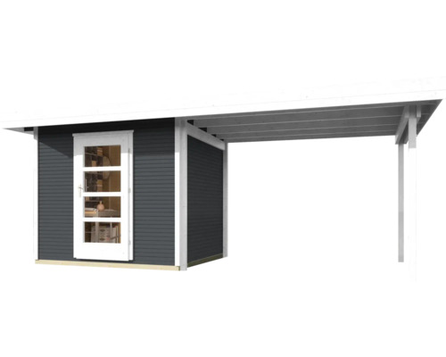 Maison de jardin en bois avec auvent et porte