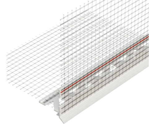 Profilé de rebord anti-goutte PROTEKTOR PVC rigide pour système composite d'isolation thermique pour épaisseur du crépi 6 mm 2500 x 100 x 100 mm