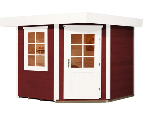 Maison de jardin en bois avec fenêtre et porte