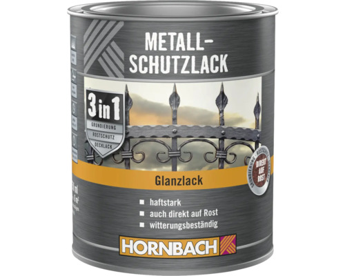 Boîte de peinture de protection des métaux, primaire 3 en 1, protection contre la rouille et laque de finition de Hornbach