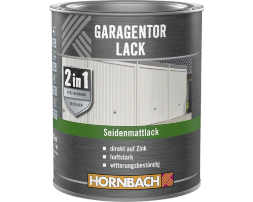 Laque pour porte de garage 2 en 1 HORNBACH mate satinée blanc 750 ml Boîte de laque pour porte de garage, aspect soyeux mat