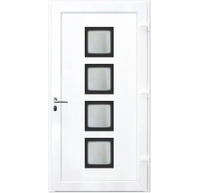 Porte d''entrée blanche avec quatre vitrages carrés