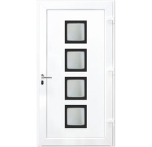 Porte d''entrée blanche avec quatre vitrages carrés