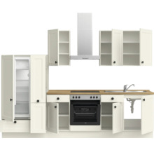 Bloc cuisine complète équipée NOBILIA Urban 300 cm façade blanche mate variante à gauche monté 4004539012455