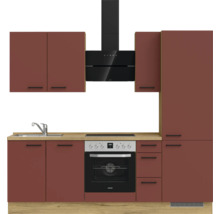 Cuisine complète NOBILIA avec appareils Urban 240 cm rouille mat prémontée variante droite 4004539015913