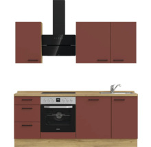 Cuisine complète NOBILIA avec appareils Urban 210 cm rouille mat prémontée variante gauche 4004539015791