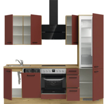 Cuisine complète NOBILIA avec appareils Urban 240 cm rouille mat prémontée variante droite 4004539015913
