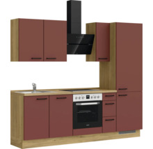 Cuisine complète NOBILIA avec appareils Urban 240 cm rouille mat prémontée variante droite 4004539015913