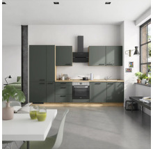 Cuisine complète NOBILIA avec appareils Urban 330 cm vert minéral mat prémontée variante gauche 4004539014596