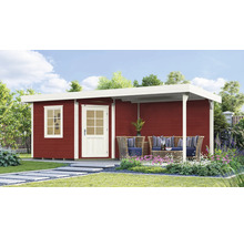 Gartenhaus weka Designhaus 213 B Gr. 2 inkl. Fußboden, Dachanbau mit Rückwand 646 x 338 cm schwedenrot