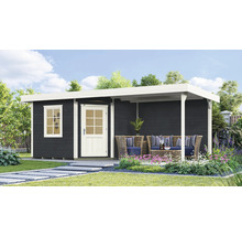 Gartenhaus weka Designhaus 213 B Gr. 2 inkl. Fußboden, Dachanbau mit Rückwand 646 x 338 cm anthrazit