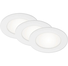Set d'éclairages encastrés LED 3 pces IP44 3x6 W 3x600 lm 4000 K blanc Ø 12/10 cm 230 V