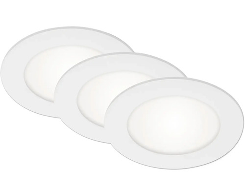 Trois spots encastrables ronds à LED