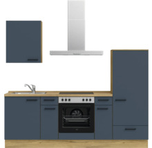 Cuisine complète NOBILIA avec appareils Urban 240 cm bleu fjord mat prémontée variante droite 4004539014978