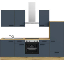 Cuisine complète NOBILIA avec appareils Urban 270 cm bleu fjord mat prémontée variante droite 4004539015135