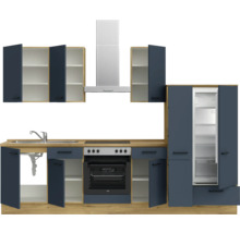 Cuisine complète NOBILIA avec appareils Urban 300 cm bleu fjord mat prémontée variante droite 4004539015296