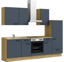 Cuisine complète NOBILIA avec appareils Urban 270 cm bleu fjord mat prémontée variante droite 4004539015135