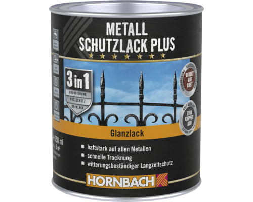 HORNBACH Metallschutzlack Plus glänzend weiß 750 ml Dose Metall Schutzlack Plus Glanzlack 750 ml
